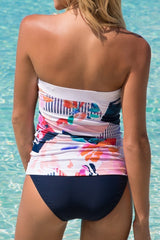 Printed Bandeau Tankini Set