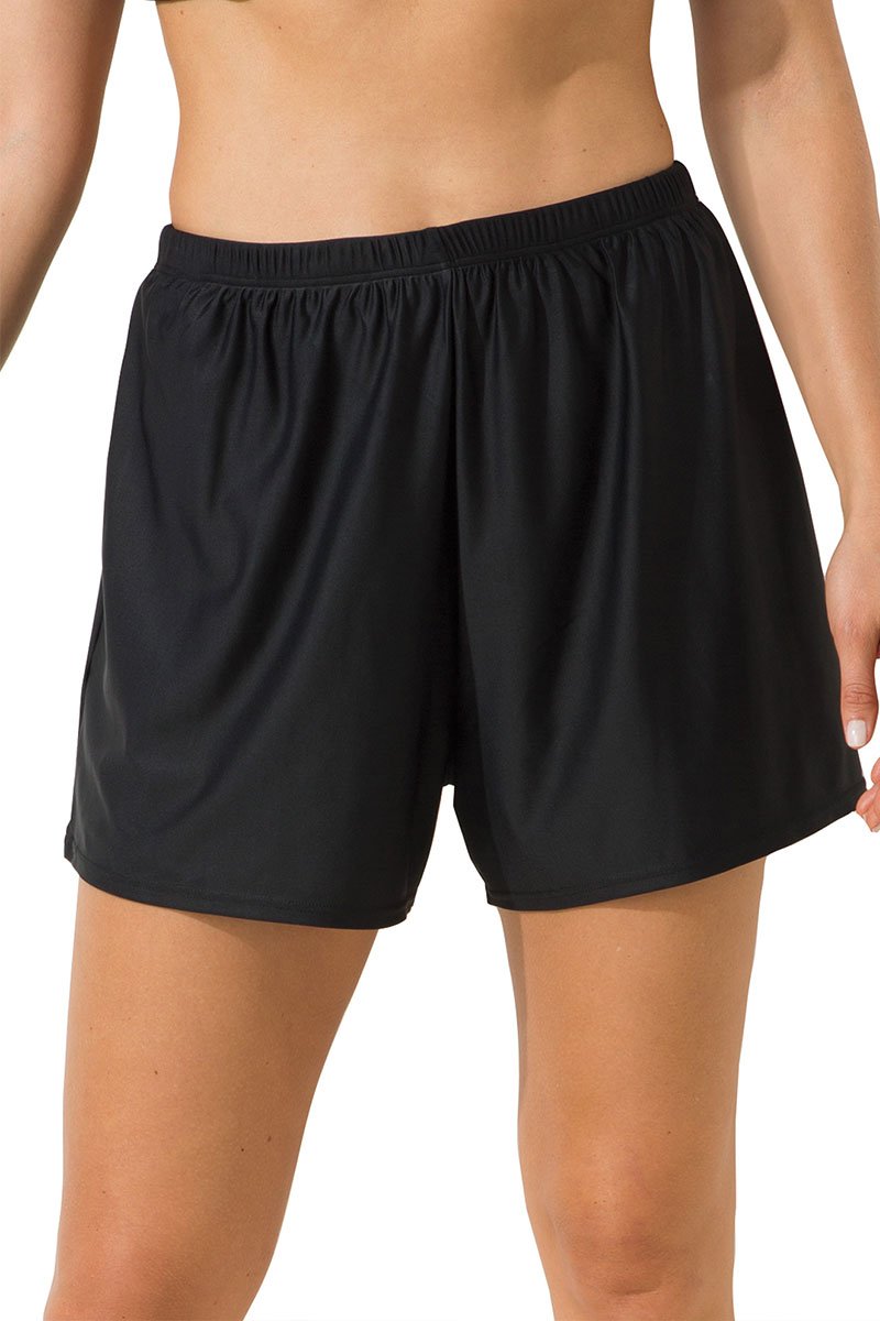 Black Relaxed Fit Swim Shorts