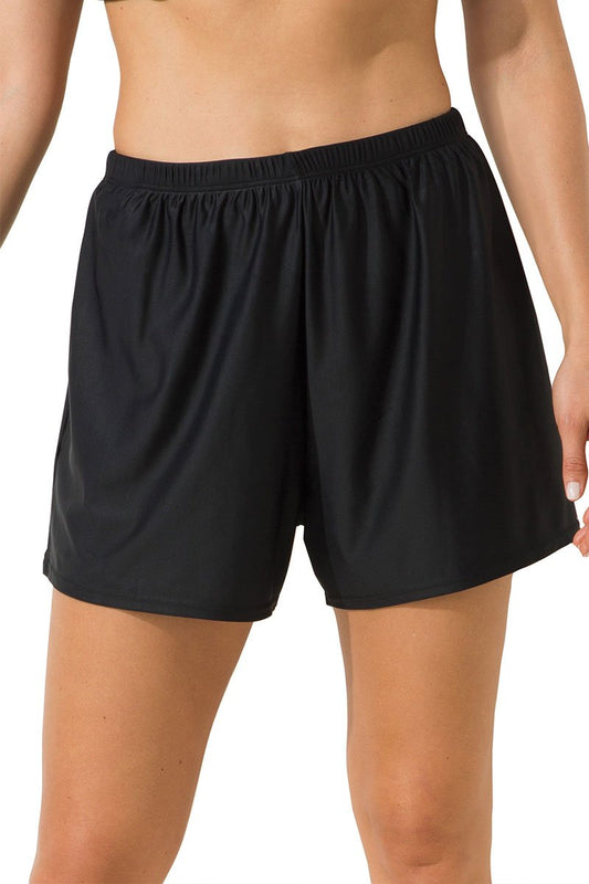 Black Relaxed Fit Swim Shorts